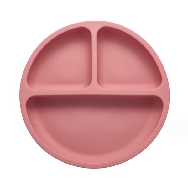 Soft Food Grade Silicone Baby Feeding 3 Divided Plate for Kids Design Style None