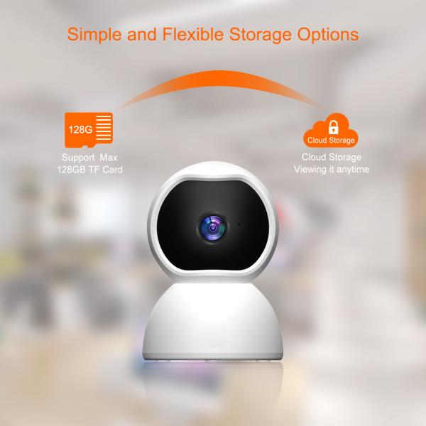 Indoor auto tracking WIFI PT 1080P 2MP WIFI camera wireless onvif 128G TF card slot home security wifi camera