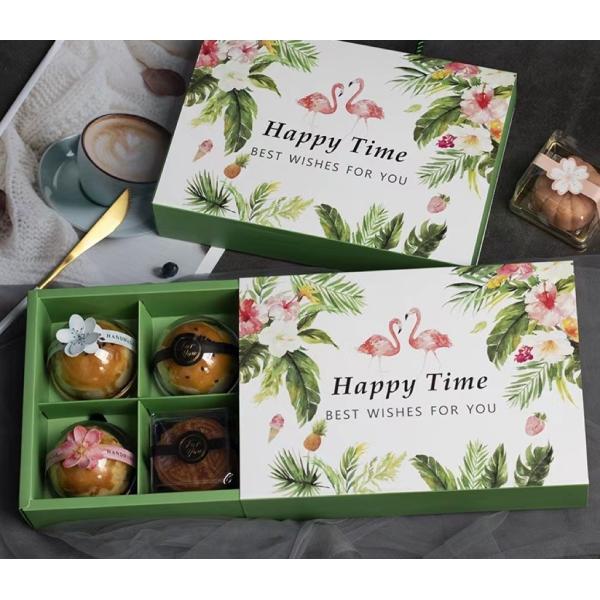 20x14x6cm Biodegradable Food Container Paper Box Mooncake Paper Box With Lid