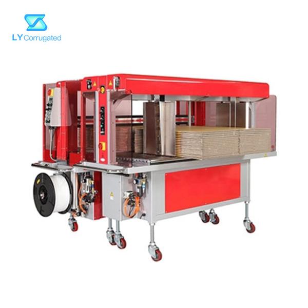 Quality PLC Control Carton Packing Machine PP Belt Strapper With Conveyor System for sale