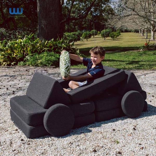 10 Piece Modular Play Couch With Microsuede Fabric And YKK Zipper