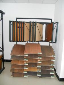 China Promotional MDF / wood Flooring Display Racks Stand wire, sheet metal material for exhibit wholesale