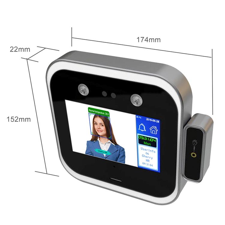 Quality 4.3 Inch Alarm RFID Thermometer Contactless Access Control for sale