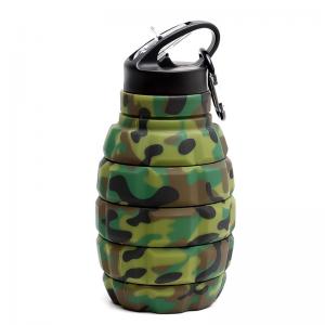 China 580ML Foldable Silicone Water Bottle Camouflage Color Odorless wholesale