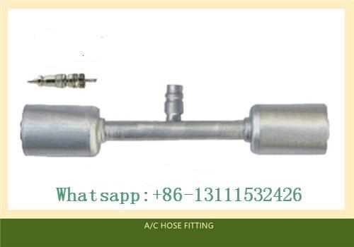Quality Through pipe with Al jacket R134a High& Low Pressure valve air conditioning Hose fitting for sale