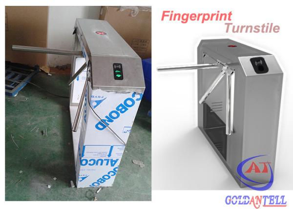 Quality Automatically Tripod Turnstile Gate , Rotary drop arm barrier Fingerprint Recognition Controlled for sale