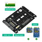 2 In 1 Combine M.2 NGFF Key B & MSATA SSD To SATA3 Adapter LED Indicates Power
