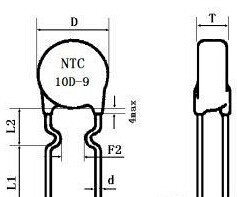 Small Inrush Current Limiter Thermistor NTC Electronic Component 10D9 In Stock