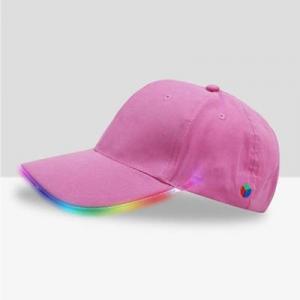 China Fiber Optic Illuminated Light Up Baseball Hat , Short Eaves Led Party Hats wholesale