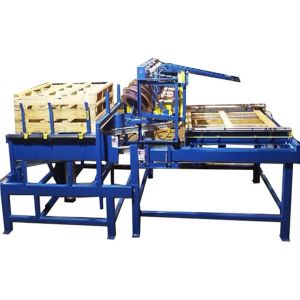 China Pneumatic Semi Automatic Pallet Nailing Machine With Palletizer on sale