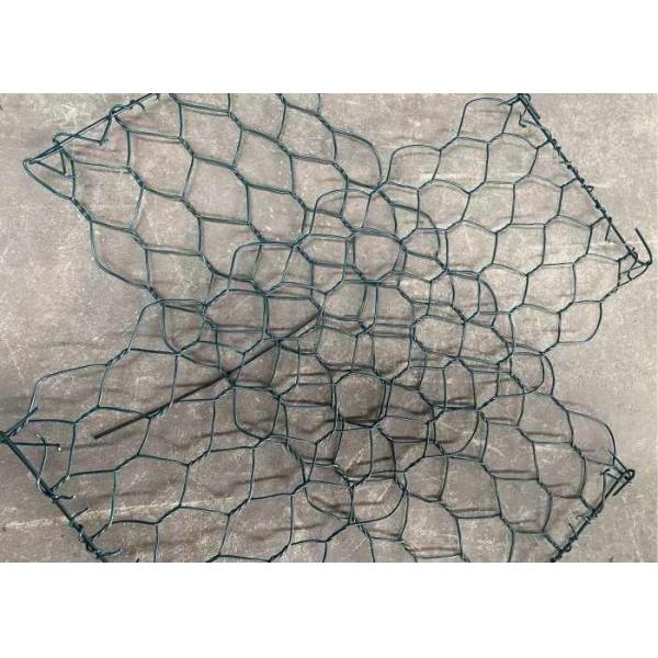 Quality Easy Install 60x80mm 2.4mm PVC Coated Dark Green Gabion Wire Mesh For Civil Engineering for sale