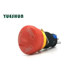 China Flame Retardant Plastic Emergency Stop Button Switch 16mm Dustproof Design on sale