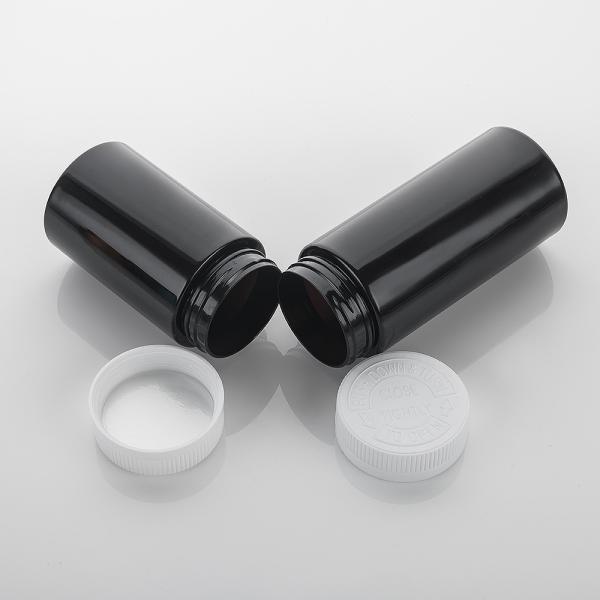 Promotion Plastic Capsule Medical Bottle 8oz Black Empty Plastic Pill Bottle Container with Tamper Proof Cap Sample Provide