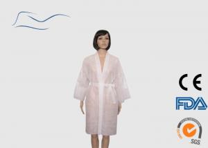 China 30G Disposable Pink Spa Robes , Breathable Long Kimono Robe 120 * 140CM wholesale