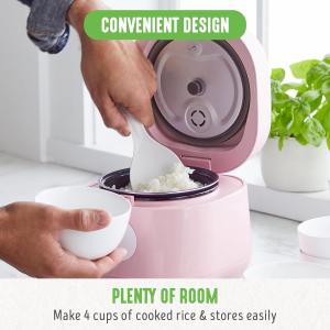 Mini Rice Cooker 2-Cups Uncooked, 1.2L Rice Cooker Small With Non-Stick Pot, Small Rice Cooker With One Touch & Keep