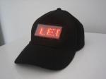 LED name badge and message display cap with 9 speed and brightness level