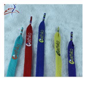 China 6mm-20mm Silicone Printed Custom Shoelace With Plastic Tips wholesale