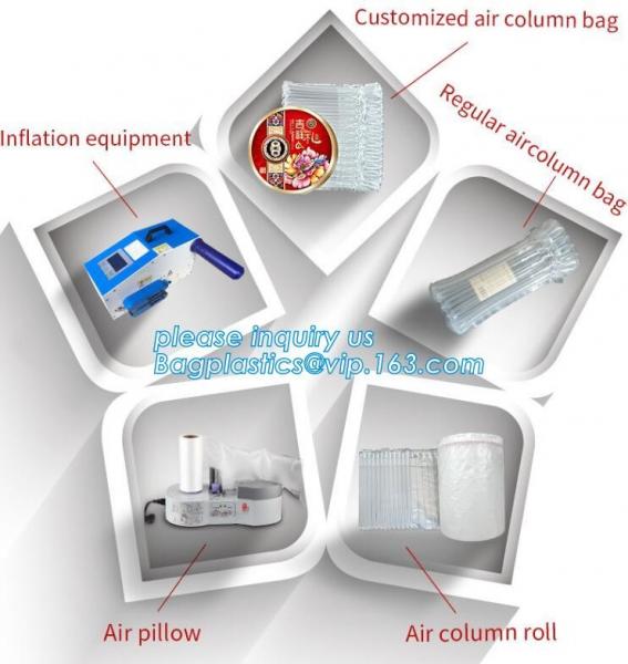 China Supplier Shiner Pack 15cm transparent Plastic Air Bags Roll for Packaging(width:3cm)cushion wine air protection co