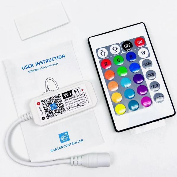 Quality Rf 24 Key Wifi 3 Channels RGB LED Controller 16 Million Colors Buletooth For Strip Light for sale