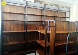 China Fashionable Industrial Wood And Metal Bookcase / Wood Metal Bookshelf Display wholesale