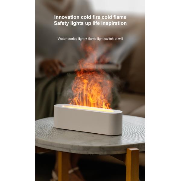 HOMEFISH Flame Humidifier Aromatherapy Machine 150ML Capacity RGB Flame Effect for Bedroom Desktop