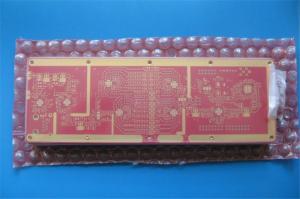China 10 Layer RF PCB Built On RO4350B and FR-4 Combined With Red Solder Mask and Immersion Gold wholesale
