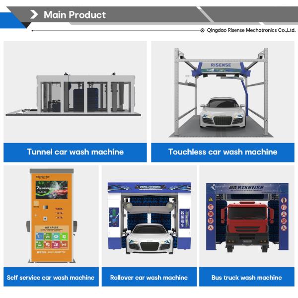 Risense Full Automatic Brush Wash Rollover Type Truck Washer Bus Wash System for Sale 24000*5114mm 250l/bus 25ml/bus 8.86kw