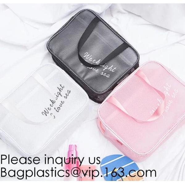 Eco ladies cosmetic bag PU leather pvc cosmetic pouch,Reusable Ladies Girls Clear Transparent PVC Cosmetic Pouch