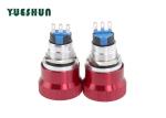 Metal Emergency Stop Push Button Switch 3 / 6 Pin Convenient Operation Excellent
