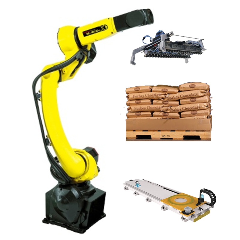 China FANUC M-10iD/12 Industrial Handling Robotic Arm Packaging Chemical Products Factory With Guide Rail And Gripper on sale