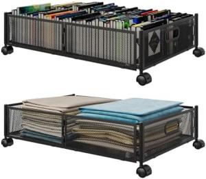 China Under Bed Storage With Wheels Under Bed Storage Containers Large Metal Foldable Space-Saving Under Bed Drawer Shoe wholesale