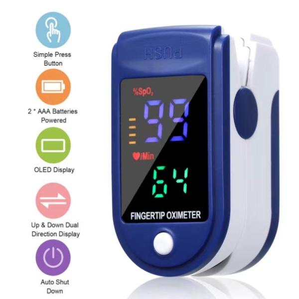 Quality 4 Color LED ABS Medical Finger Oxygen Sensor Finger Oxygen Device 40g for sale