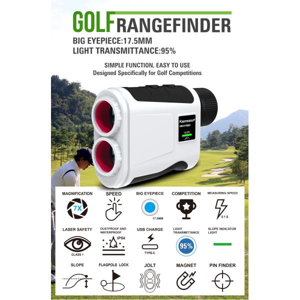 H Laser Distance Meter Slope Scope Laser Distance Meter Telescope Handheld Measure Level Calculate for Golf