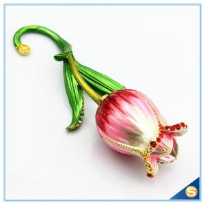 China Handmade Pink Bud Flower Trinket Box Belt Hook Jewelry Box SCJ643 on sale