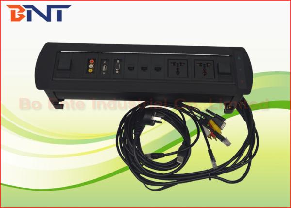 Quality Conference Desk Mounted Power Sockets With USB / RJ45 / VGA Connection Cables for sale
