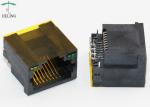 Thru Hole Type Right Angle RJ45 Modular Connector Unshielded With Customized LED
