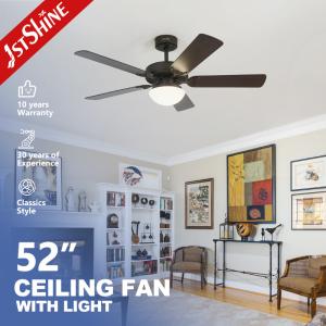 China Rustic Led Ceiling Fan Light 5 MDF Blade Low Noise DC Motor Low Voltage wholesale