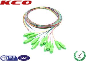 China SC/APC 12 fibers colors multi-fibers single mode monomode optical fiber pigtail 1.5m LSZH on sale