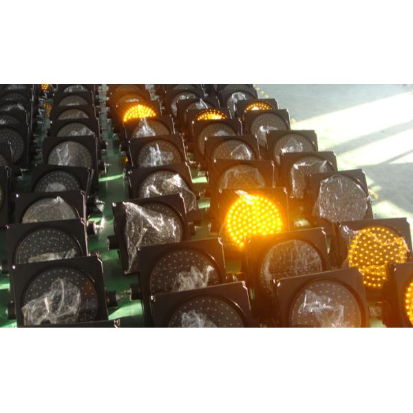 Yellow High Brightness 12V 7AH Solar Powered Traffic Lights Plastic