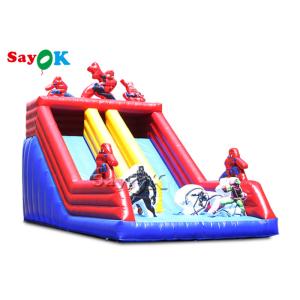 Spiderman Cartoon Dual Lane Inflatable Water Slides