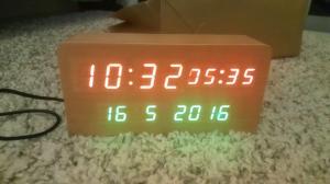 RF886wood alarm azan clock quran speaker on table clock inside 8GB TF card English languages with IR control