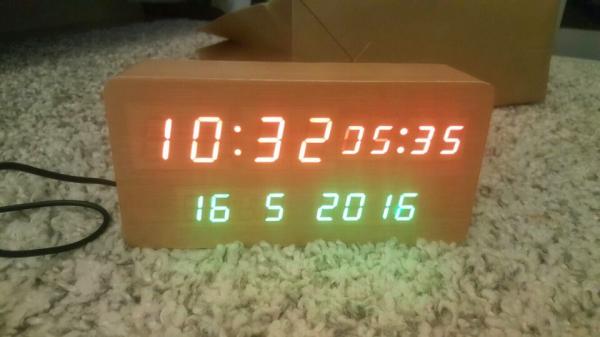 Quality RF886wood alarm azan clock quran speaker on table clock inside 8GB TF card English languages with IR control for sale