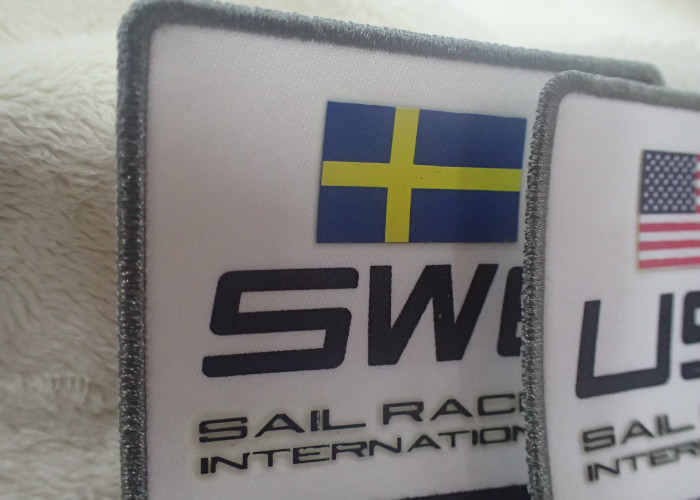 Double Side Polyester Custom Cloth Patches Garment Barcode Printing Label