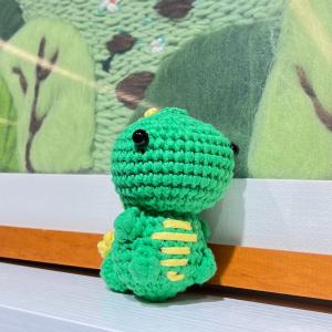 China Hand Knitting Fun Cute Dinosaur Milk Cotton Crochet Kit For Beginners wholesale