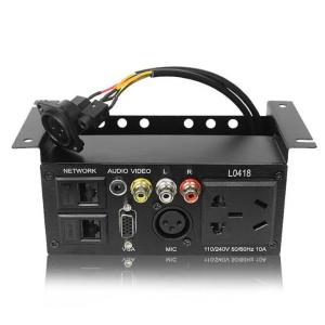 Black Under Table Power Strip Hoisting Multimedia Socket Conference Microphone