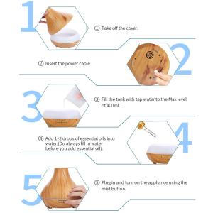 400ml Advanced Ultrasonic Aroma Essential Oil Diffuser Air Mist Humidifier