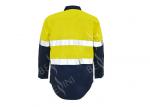 100% Cotton Two Tone Safety Work Clothes With 5CM Reflective Tape Chest Pockets