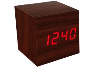 China Wooden LED Alarm Clock With Thermometer Temp Date LED Display Calendars Electronic Desktop Digital Table Clocks For Gift wholesale