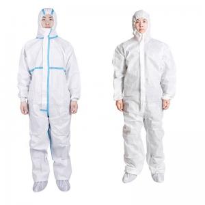 China Microporous Waterproof Coverall White Disposable Protective Suit Workwear on sale