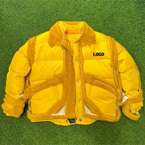 Clothing Manufacturers Custom Cropped Winter Warm Fur Collar Lightweight Outdoor Designer Puffer Down Jacket Men for Women